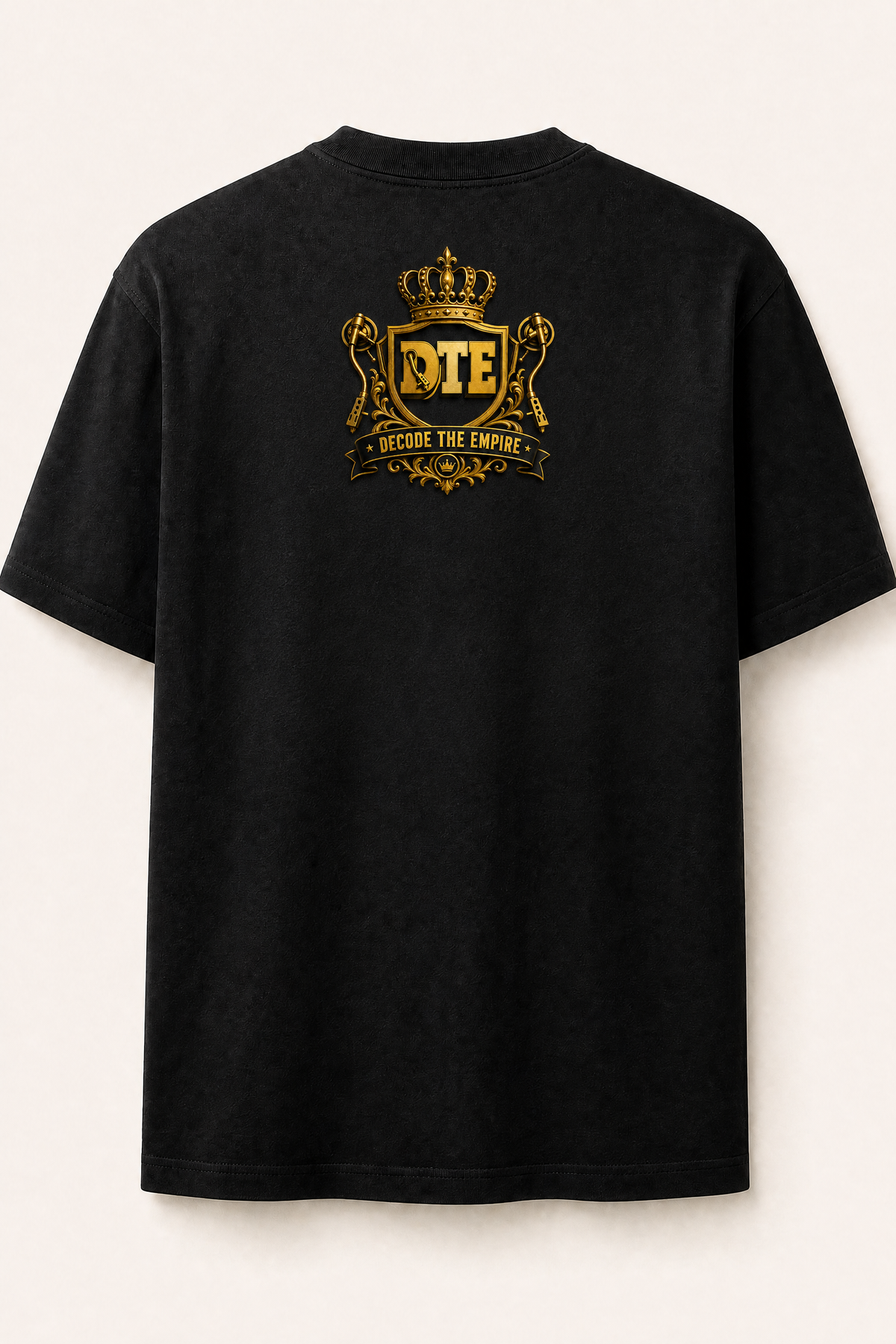 I Can’t Live Without My Radio — Black Graphic T-Shirt with DTE Back Crest