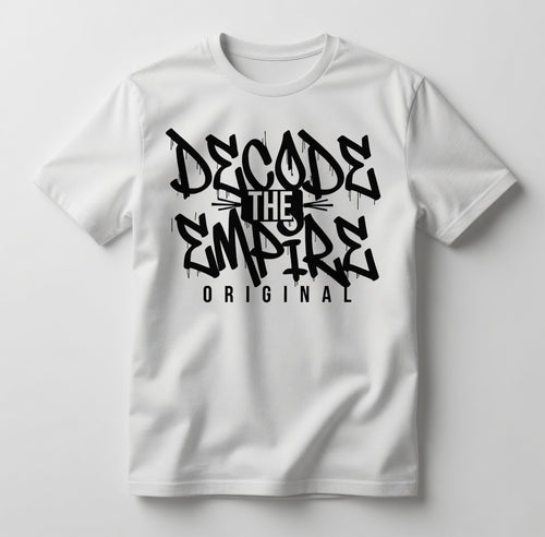Decode The Empire Original short sleeve tee – back view, urban graphic design