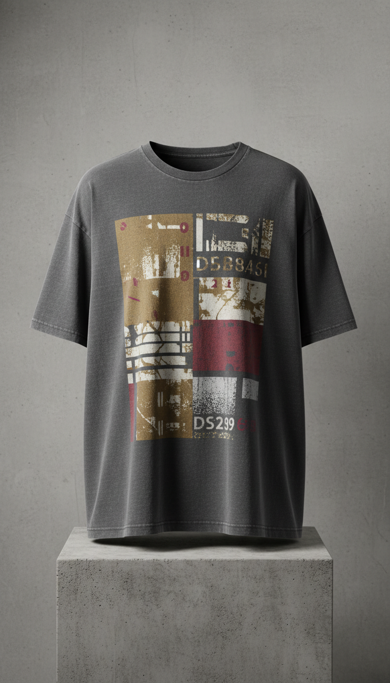 Oversized Screen-Printed Tee Protest Script
